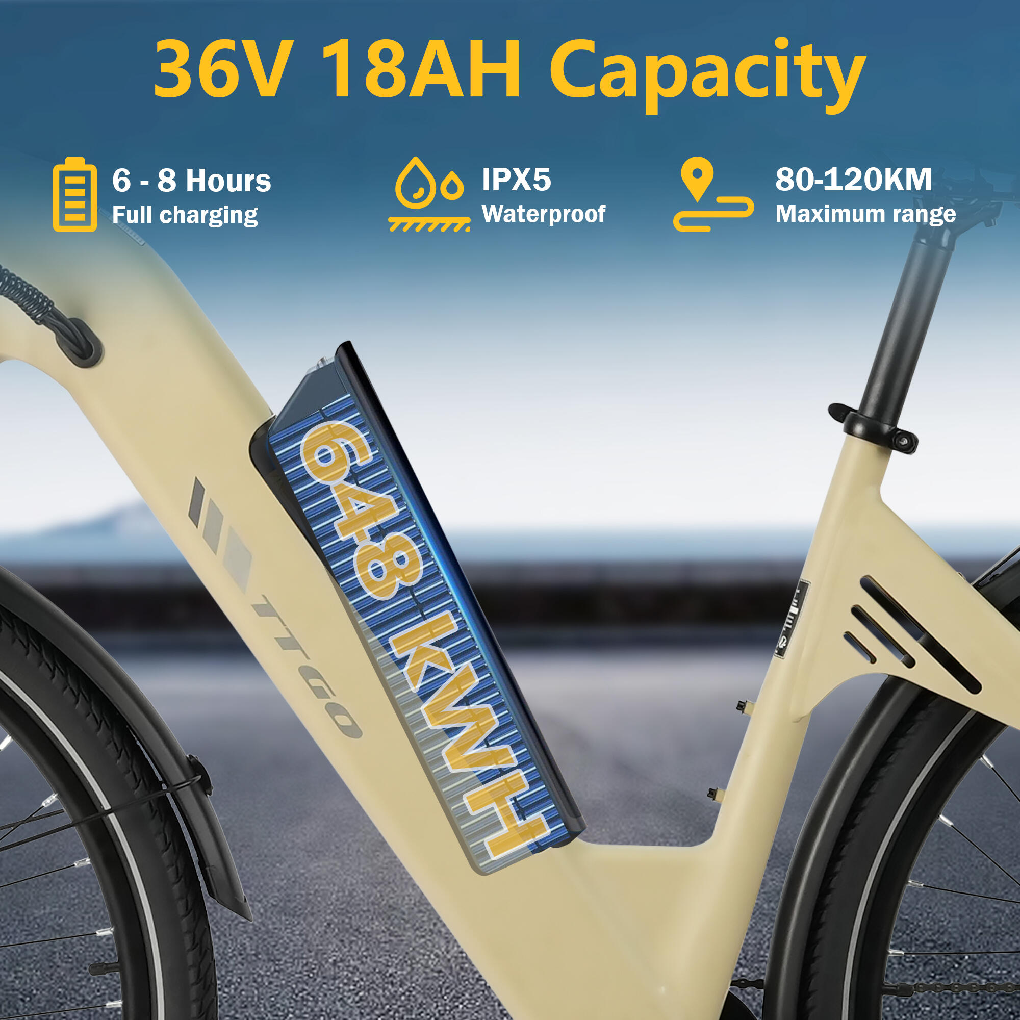Rower elektryczny TTGO C3 SE 28 cali z 7-biegową skrzynią biegów 5/7