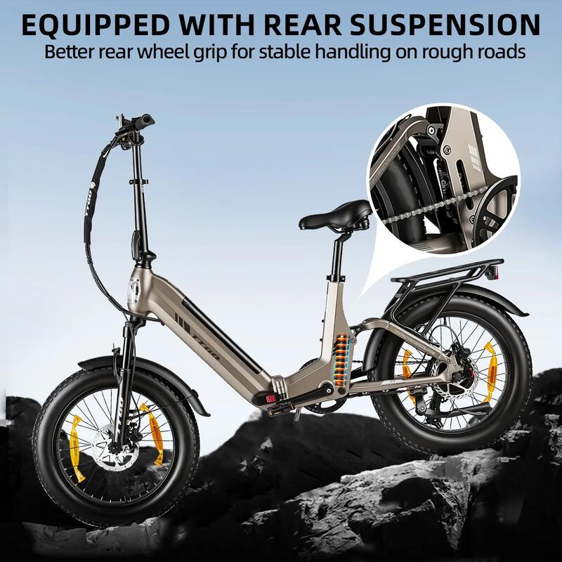 Bicicletă electrică pliabilă TTGO F7, baterie de 48 V 15 Ah, motor de 250 W