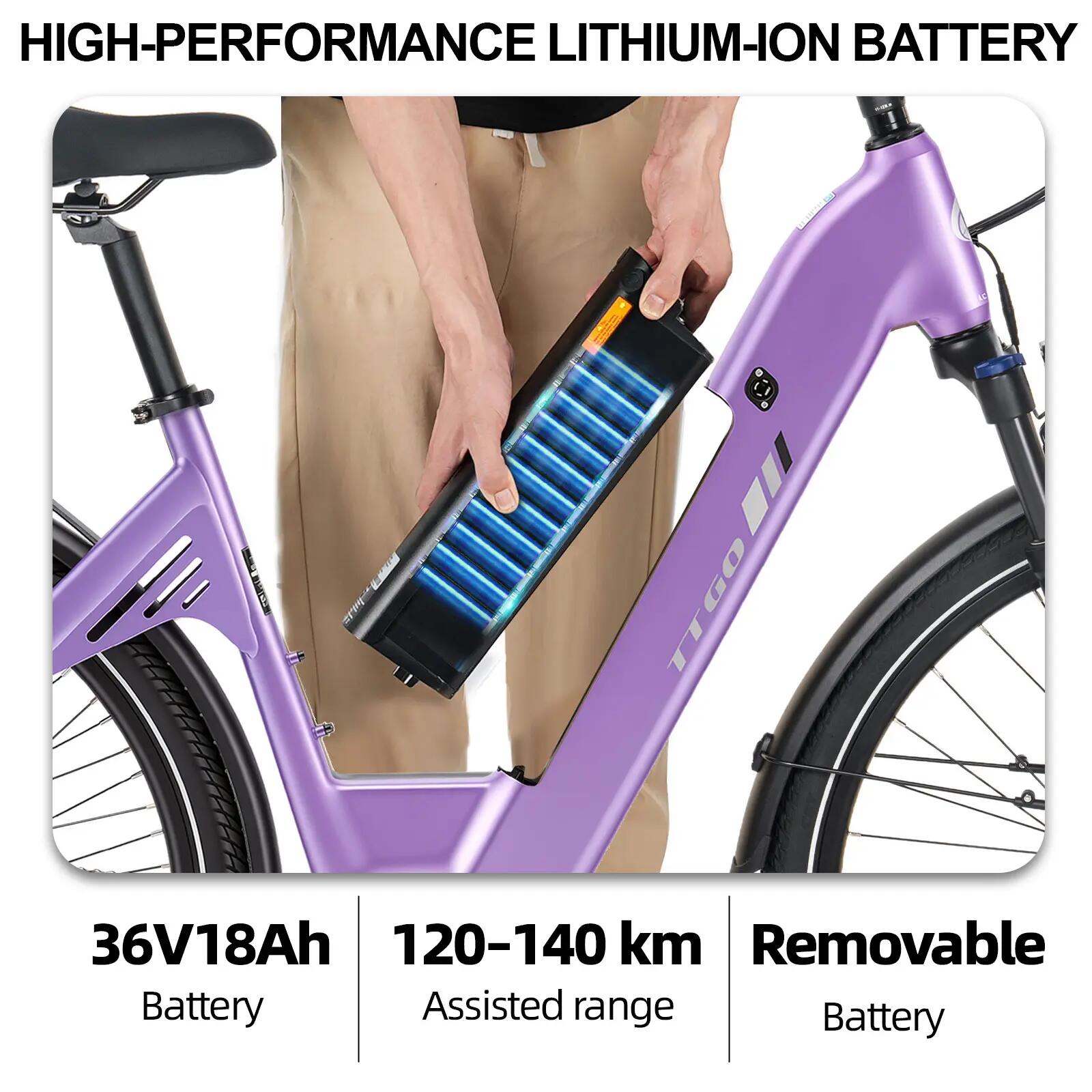 Elektrische fiets voor volwassenen TTGO C7SE batterij 36V18Ah banden 28 inch 7/15
