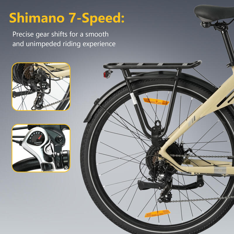 Biciclete electrice TTGO C3 SE de 28 de inci cu angrenaj cu 7 viteze