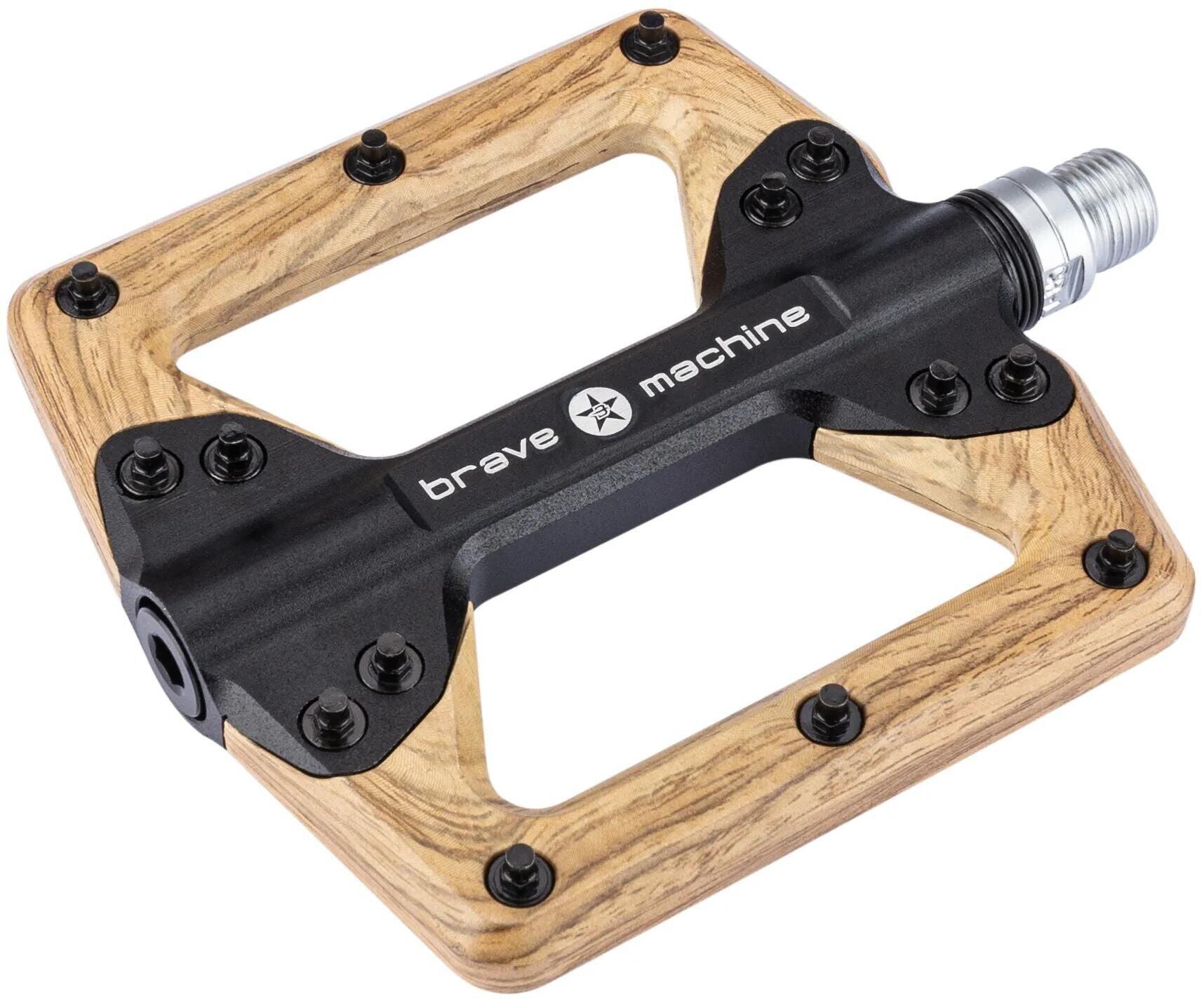 Pédales plateforme Brave 23 noir effet bois 2/2