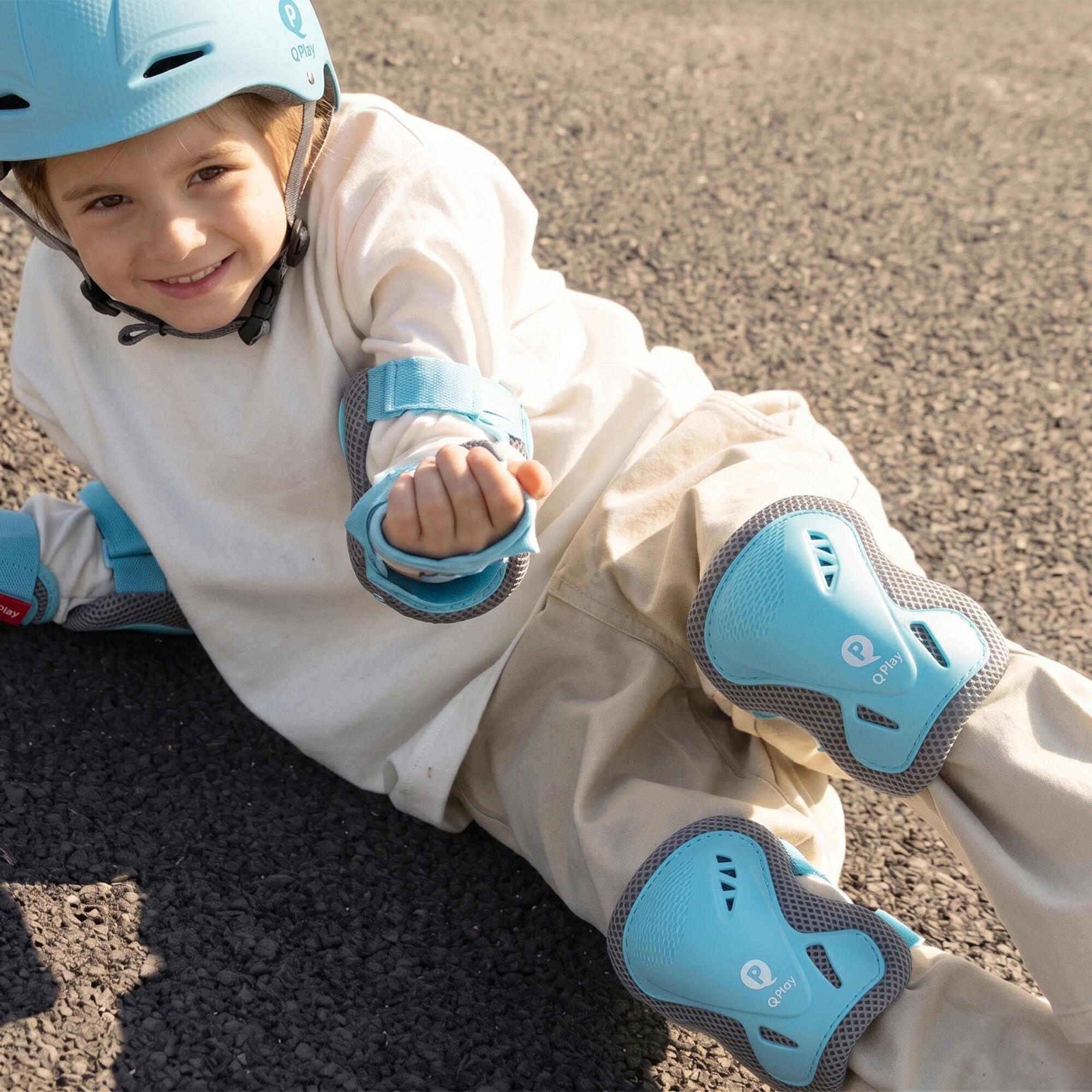 Qplay Pads - Set de Protections pour Enfants - Taille S - Bleu 2/3