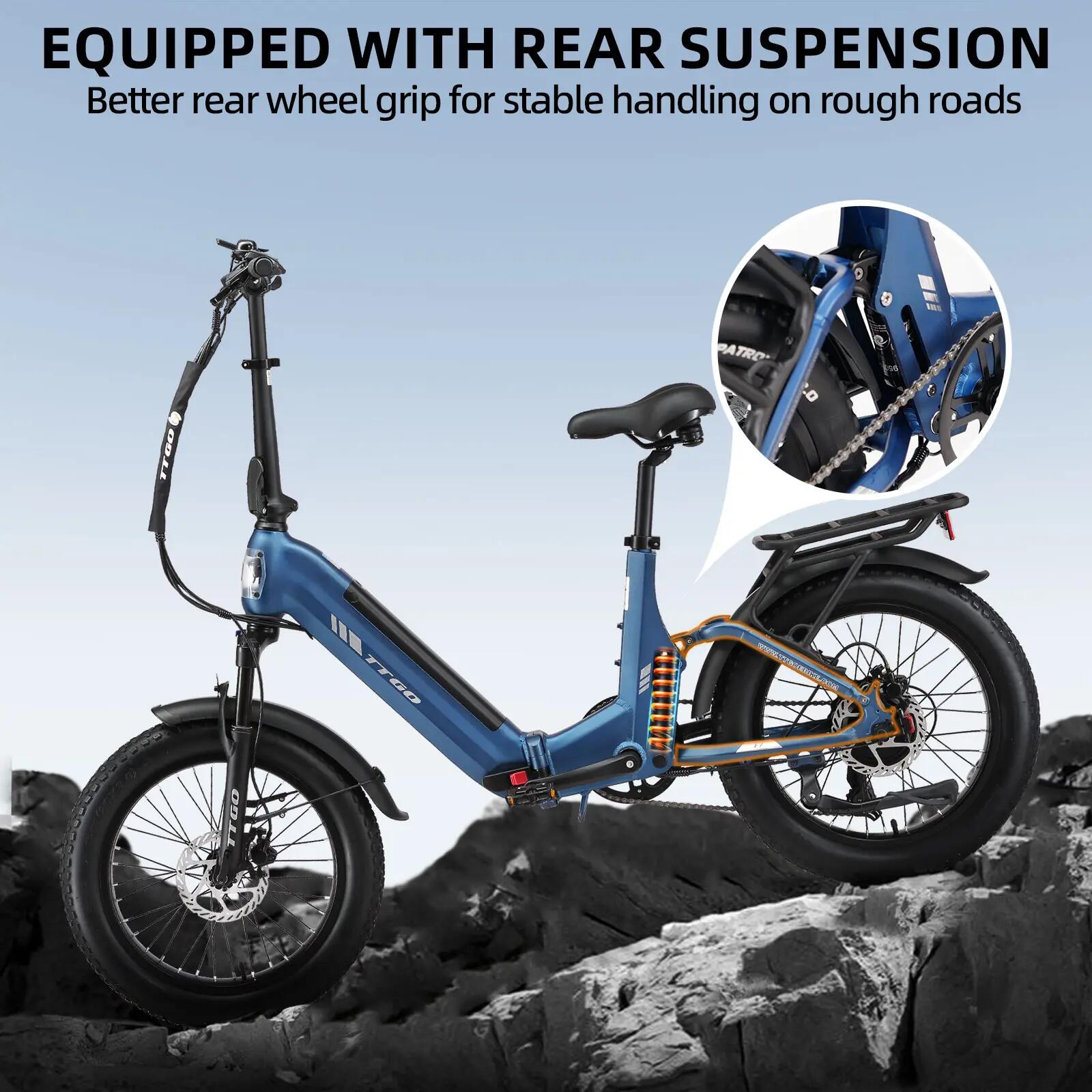 Bici elettrica TTGO F7 motore 250W batteria 48V 15Ah pneumatici 20 pollici 7/10