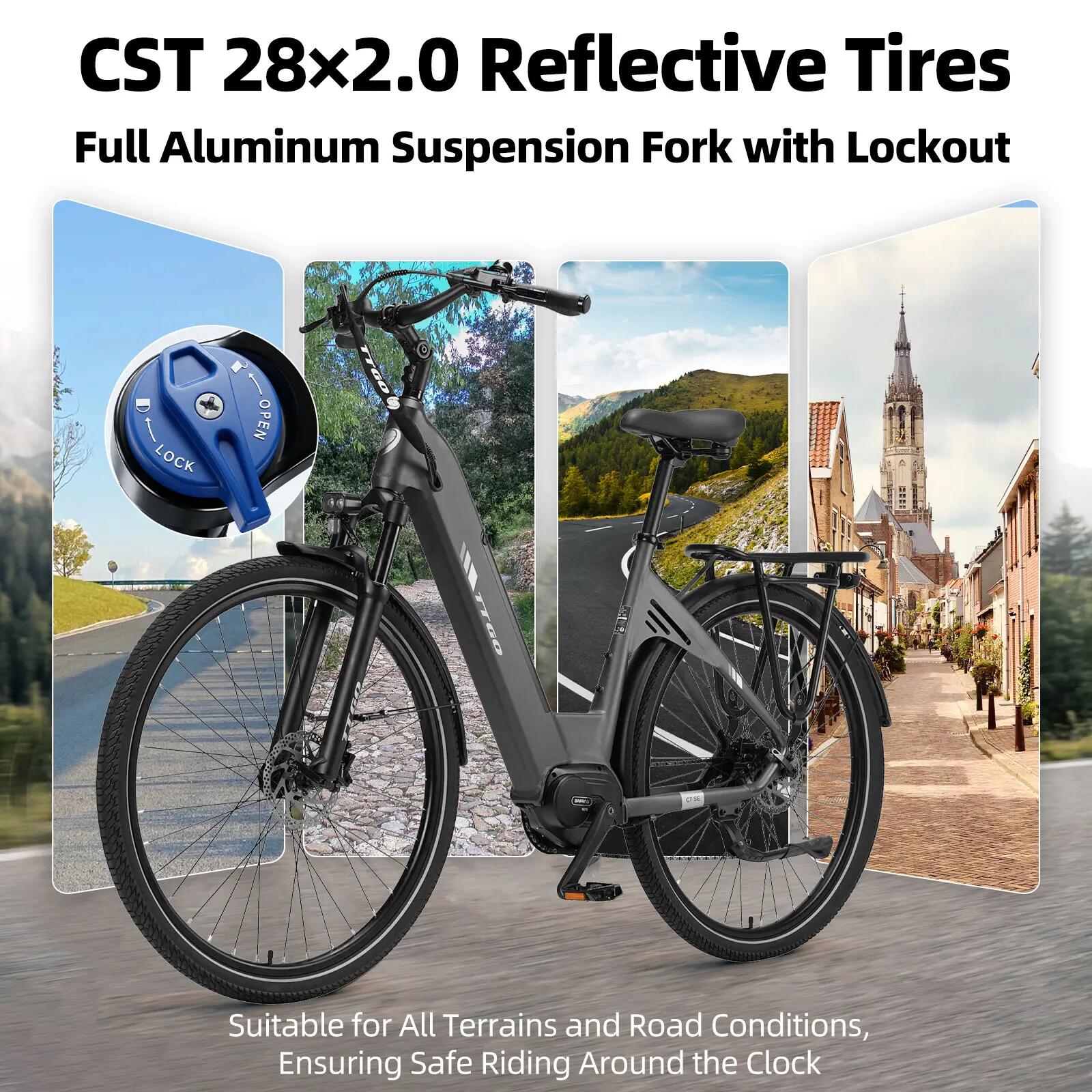 Bicicletta elettrica per adulti TTGO C7SE Batteria 36V18Ah 8/15