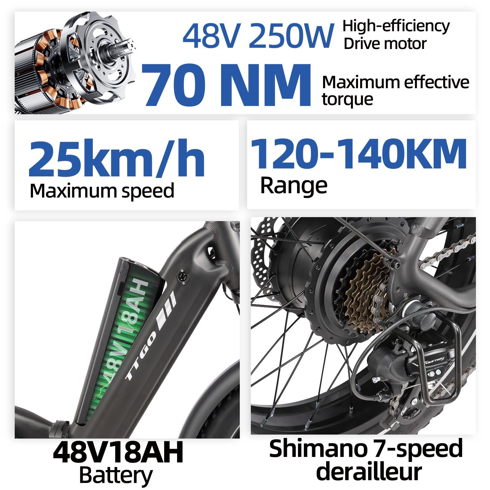 Rower elektryczny TTGO F6 Boost All-Terrain z akumulatorem 48 V 18 Ah 4/7