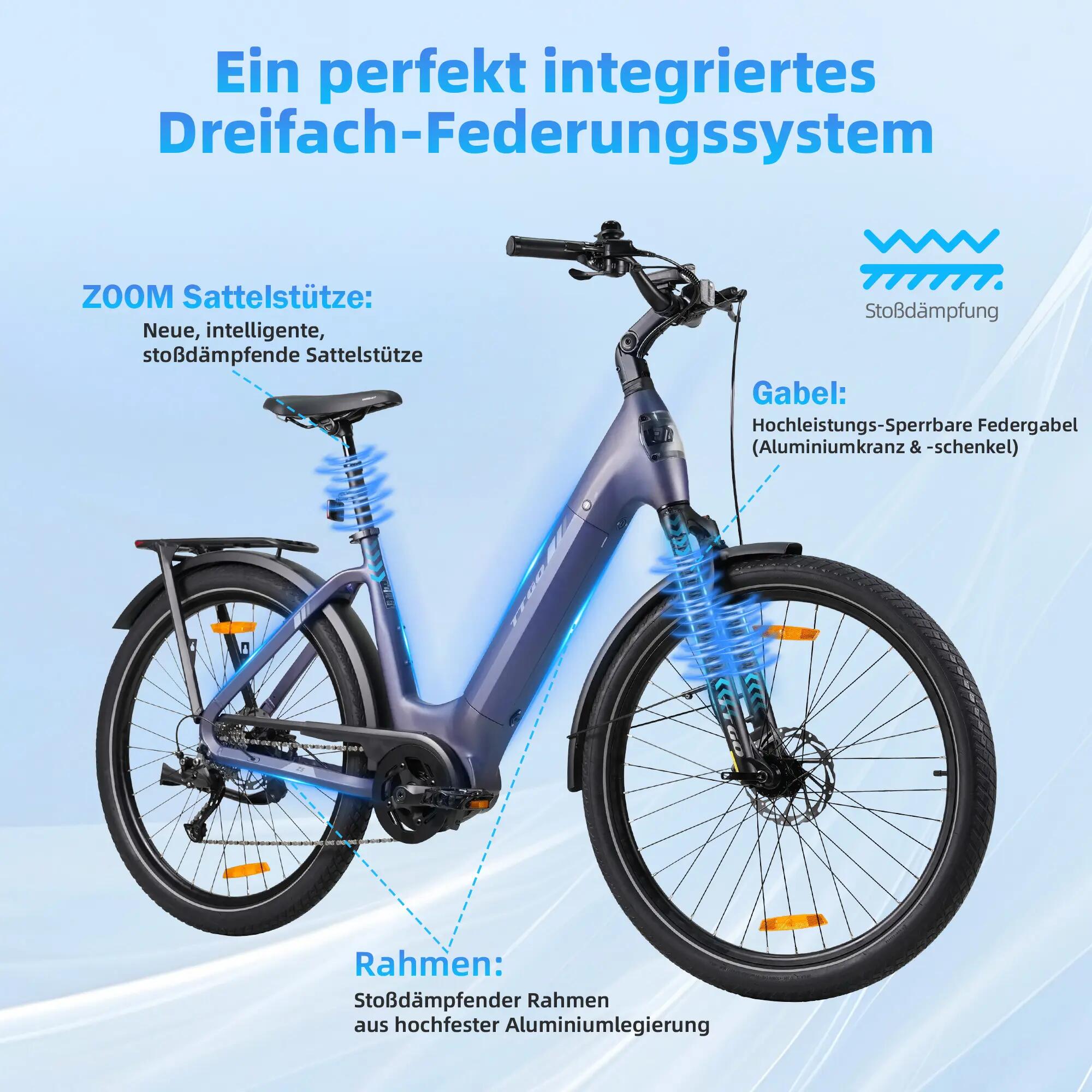 TTGO Z5 27,5-calowy rower miejski z silnikiem środkowym o mocy 250 W 6/7