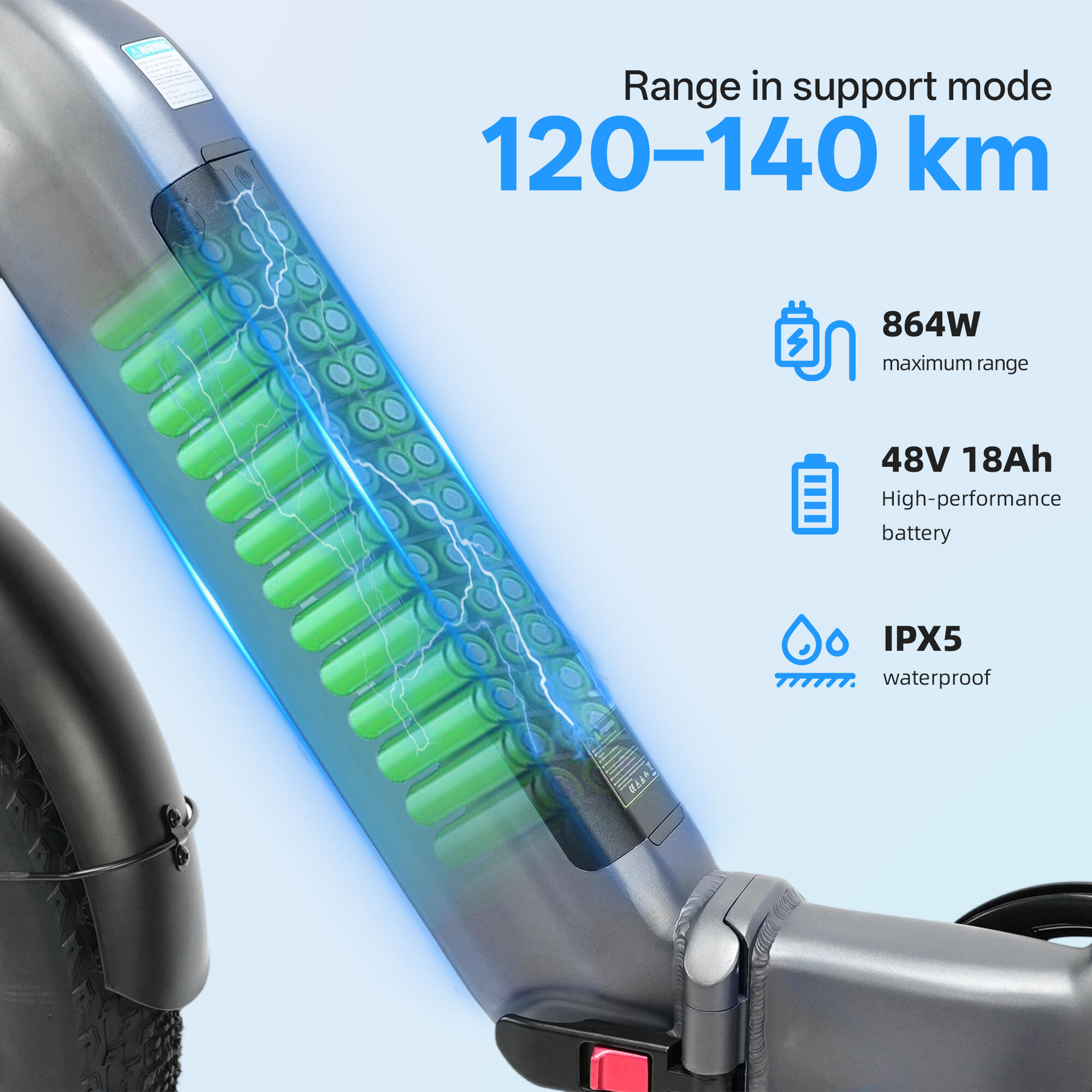 Rower elektryczny terenowy TTGO F6 PRO z silnikiem 250 W i pełnym zawieszeniem 3/7