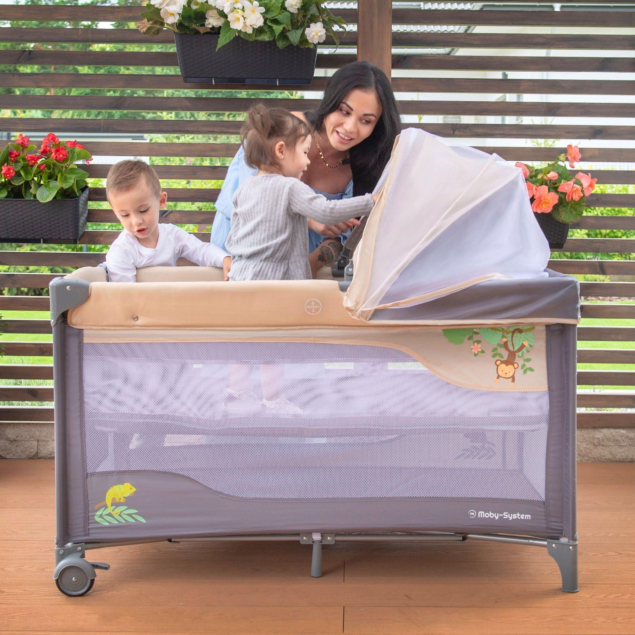 2-in-1 campingbed – baby – 2 slaaphogtes, verwisselbare verschoontafel 3/10