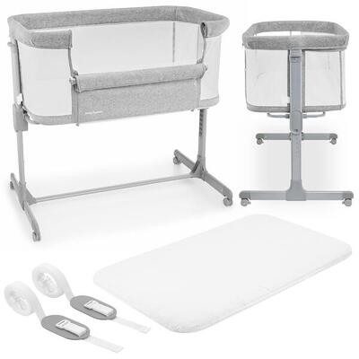 Lettino pieghevole bebè 3-in-1 cododo e viaggio – 7 livelli – grigio