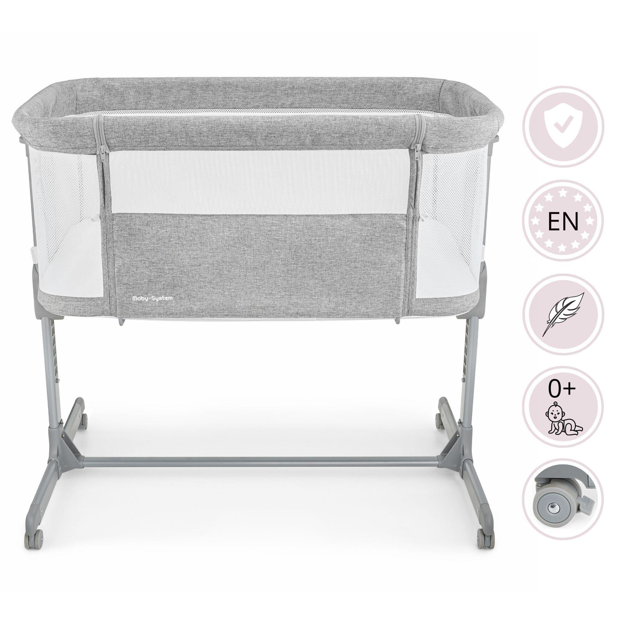 Lit parapluie bébé - cododo et voyage 3-en-1 - réglable 7 niveaux - gris 8/10