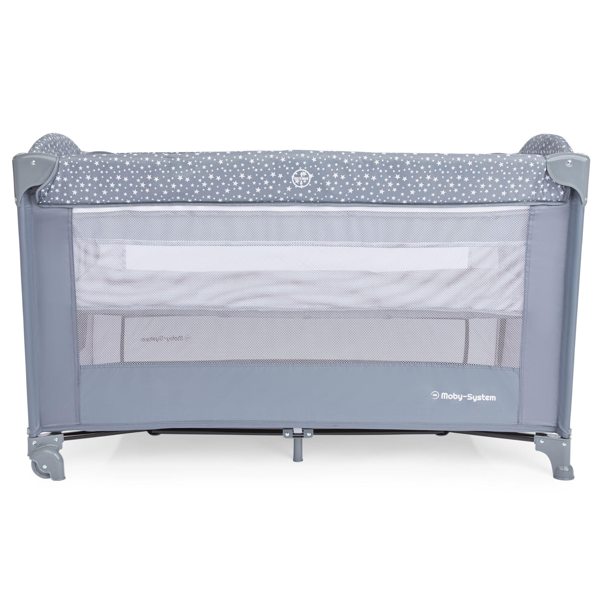 Babycampbed 2-in-1 met matras in 2 niveaus - grijs 9/10