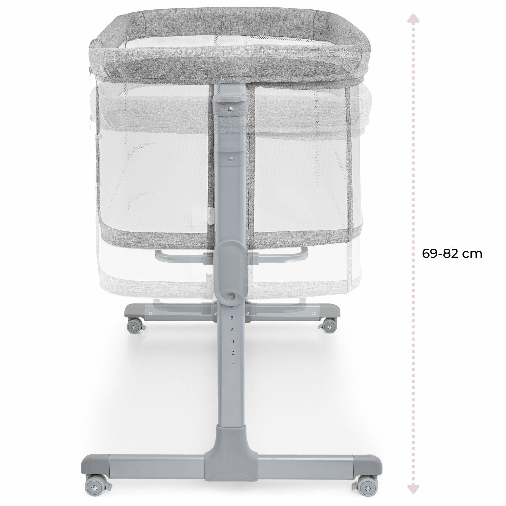 Lit parapluie bébé - cododo et voyage 3-en-1 - réglable 7 niveaux - gris 7/10