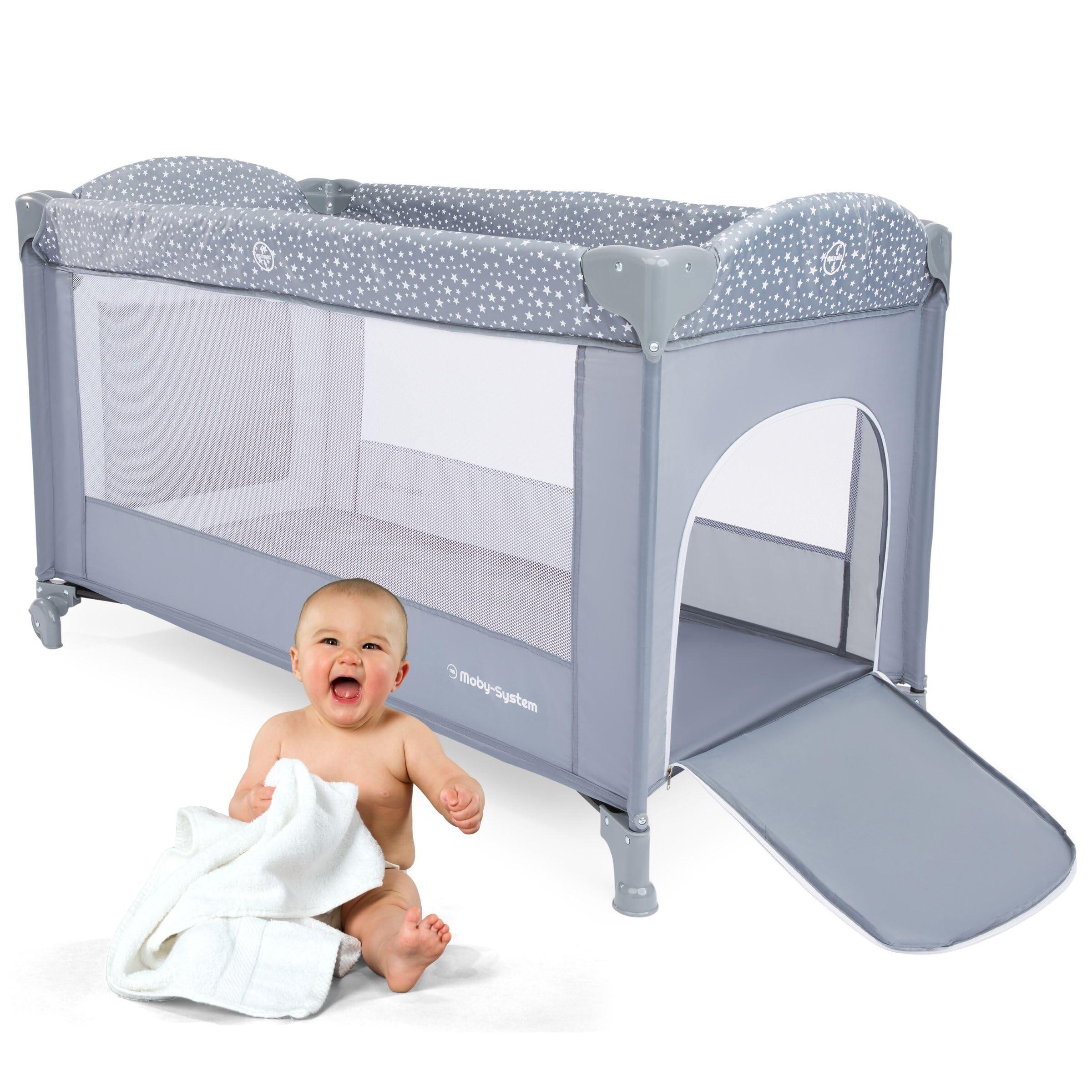 Babycampbed 2-in-1 met matras in 2 niveaus - grijs 6/10