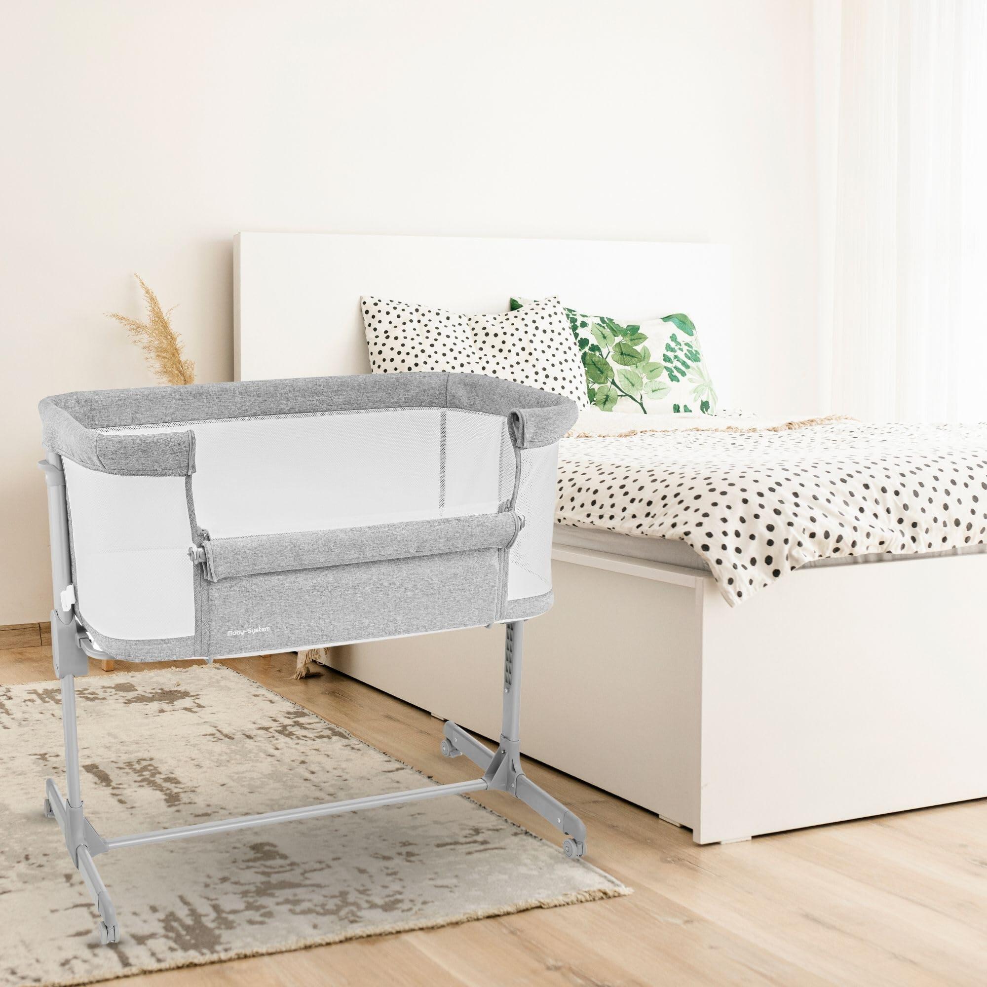 Lit parapluie bébé - cododo et voyage 3-en-1 - réglable 7 niveaux - gris 2/10