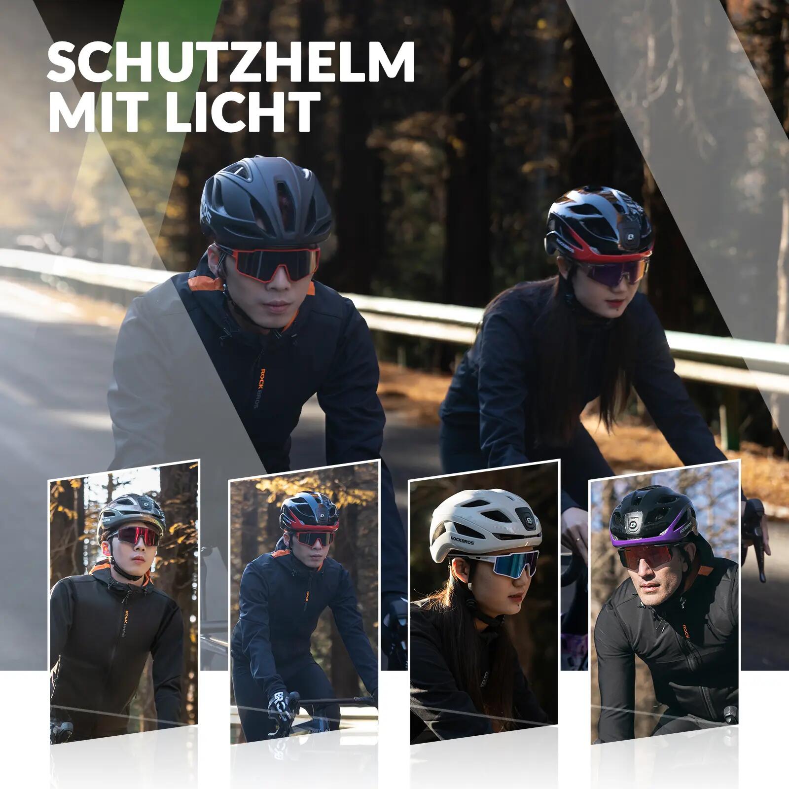 ROCKBROS Fahrradhelm mit Licht USB aufladbar 3/3