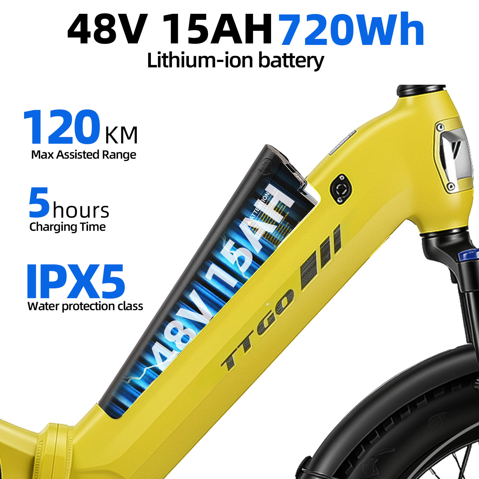 Rower elektryczny TTGO F7 z pełnym zawieszeniem i akumulatorem 720 Wh