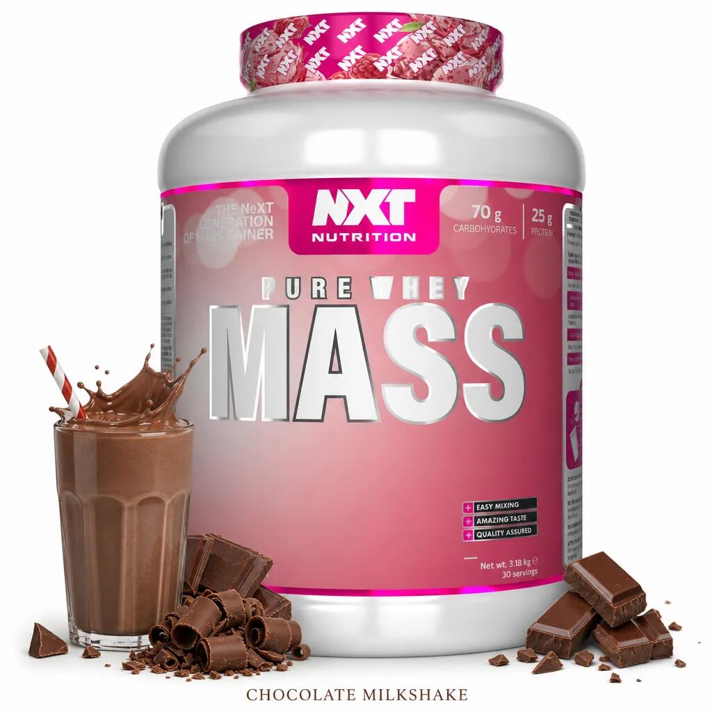 NXT Nutrition Pure Whey Mass 3200g chocolate milkshake
