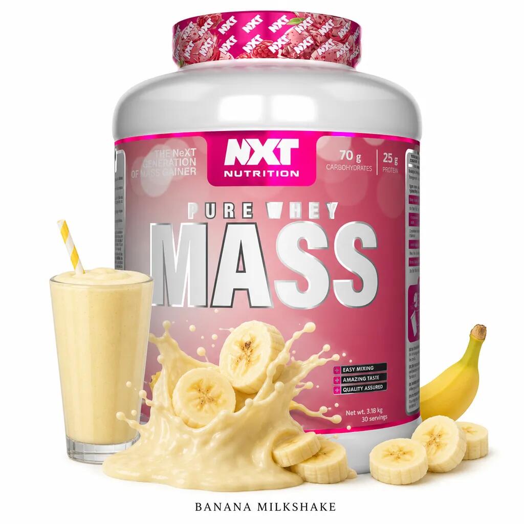 NXT Nutrition Pure Whey Mass 3200g Banana Milkshake