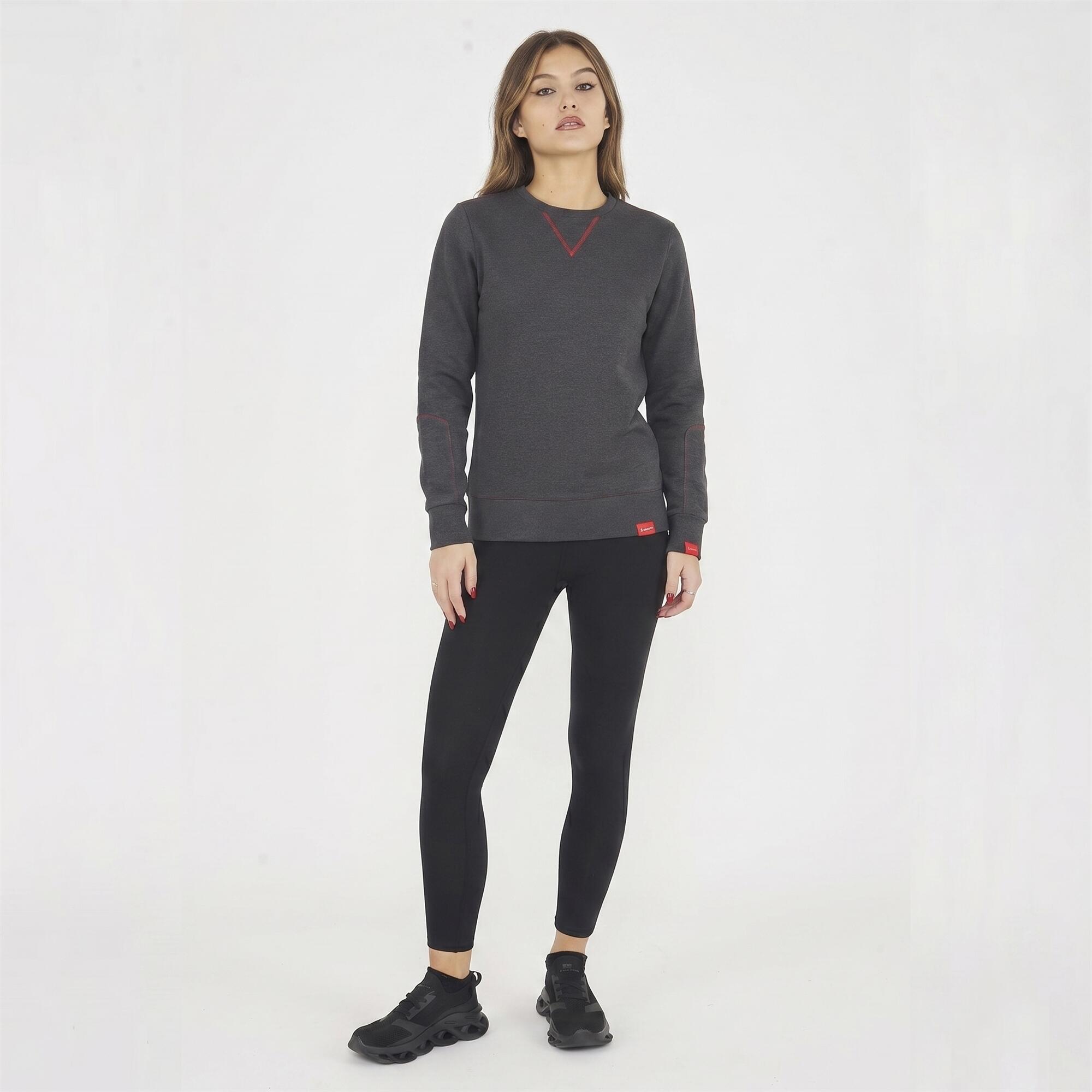 Damska Moda Bluza Bawełniana NEBI Ciemnoszara 3/4