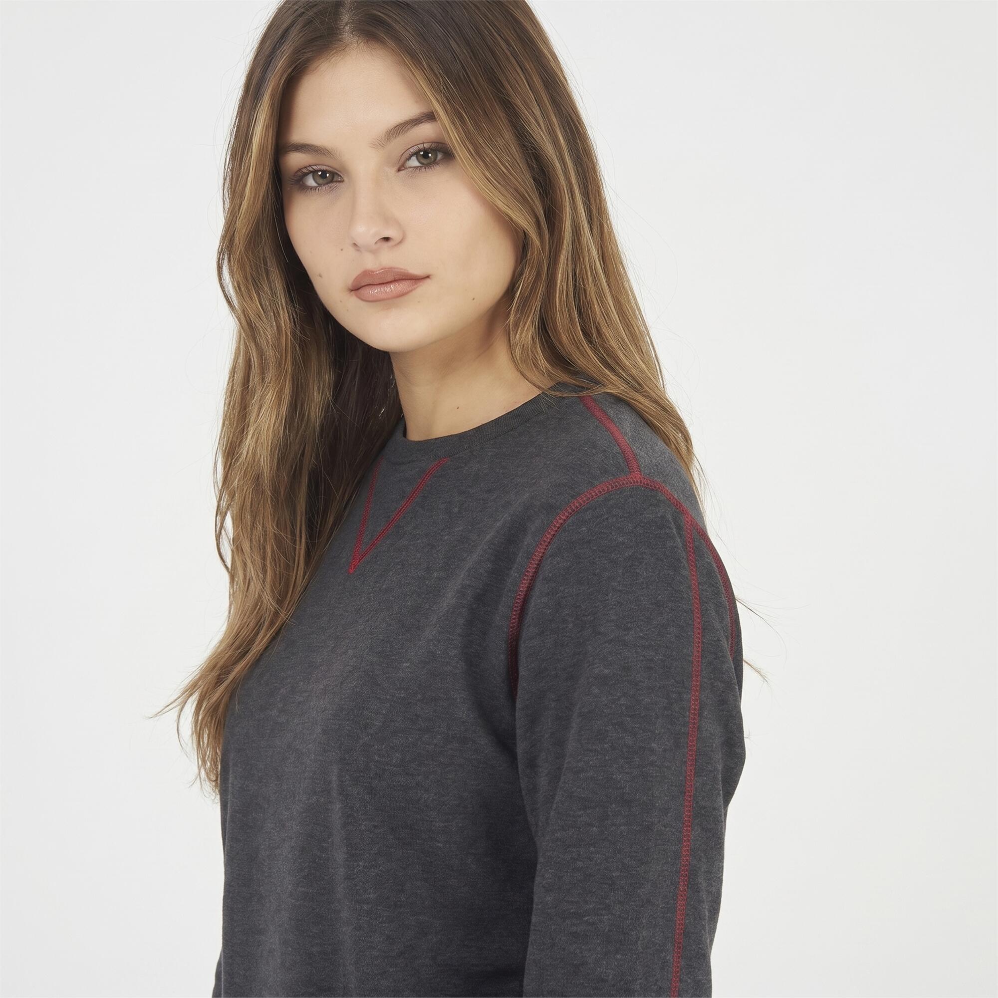 Damska Moda Bluza Bawełniana NEBI Ciemnoszara