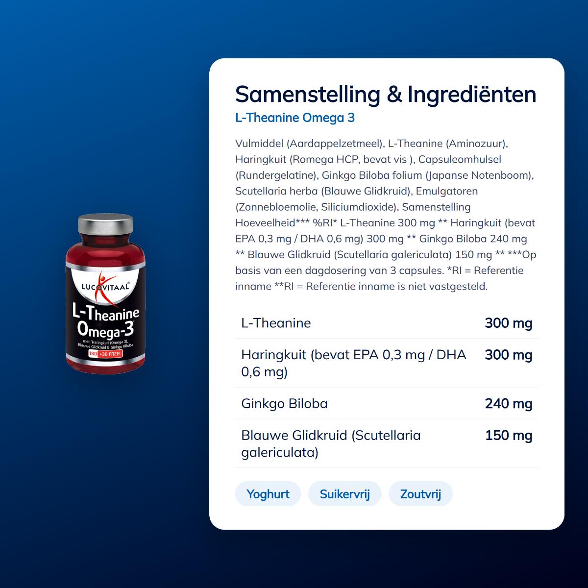 Lucovitaal L-Theanine Omega 3 210 capsules MAXI POT 4/5