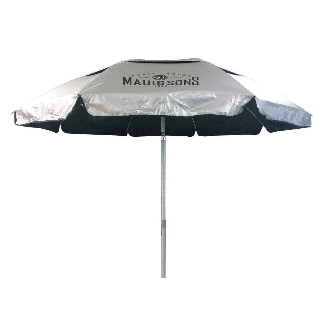 Umbrelă plajă Maui & Sons XL 220 cm UPF50+ rabatabilă, negru