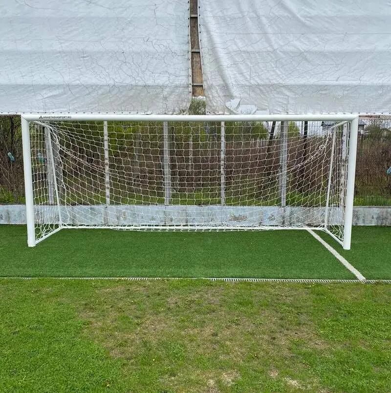 Poarta fotbal 5x2, aluminiu, profil 120x 100 mm, 5x2 m, mobila, spate din otel 9/15