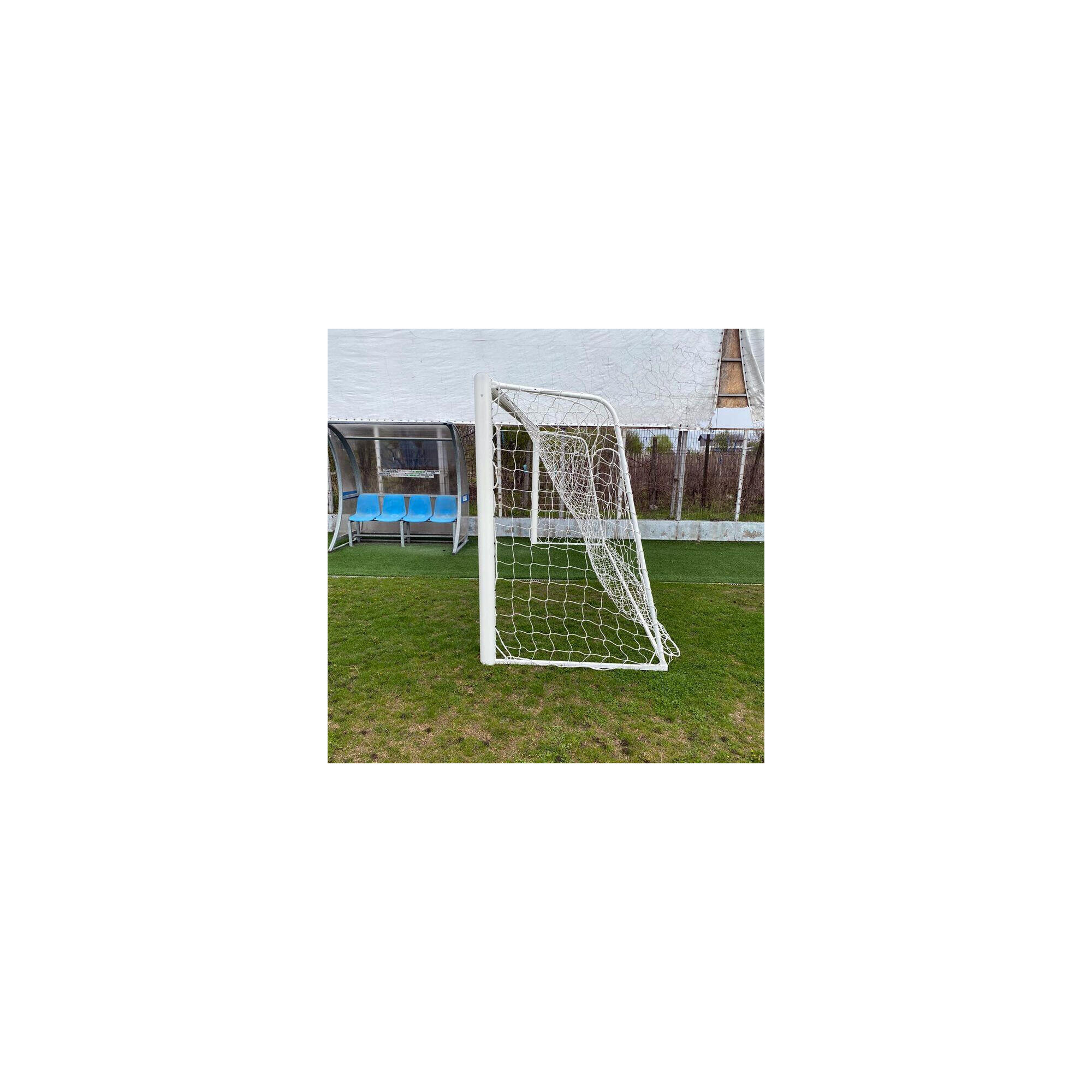 Poarta fotbal 5x2, aluminiu, profil 120x 100 mm, 5x2 m, mobila, spate din otel