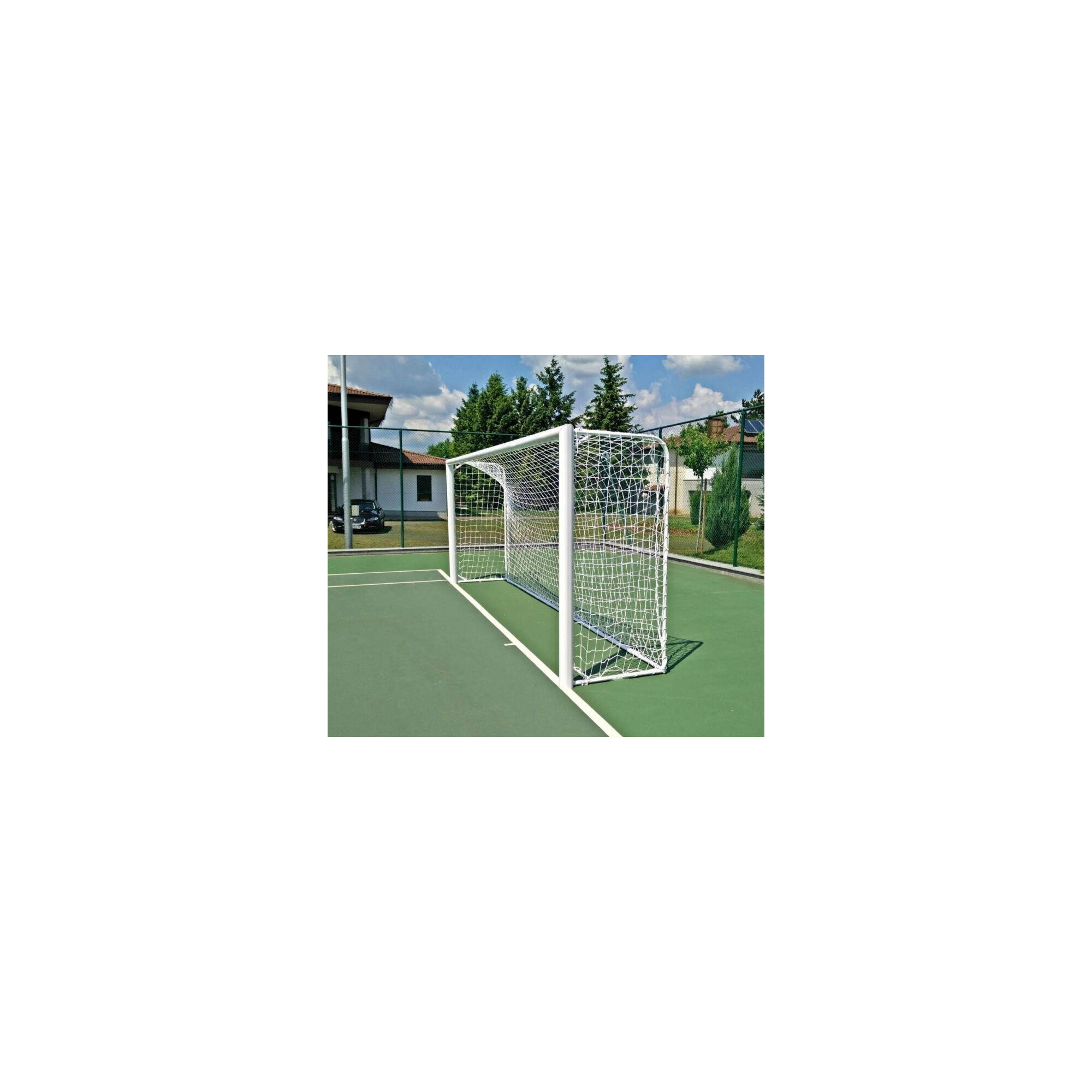 Poarta fotbal 5x2, aluminiu, profil 120x 100 mm, 5x2 m, mobila, spate din otel
