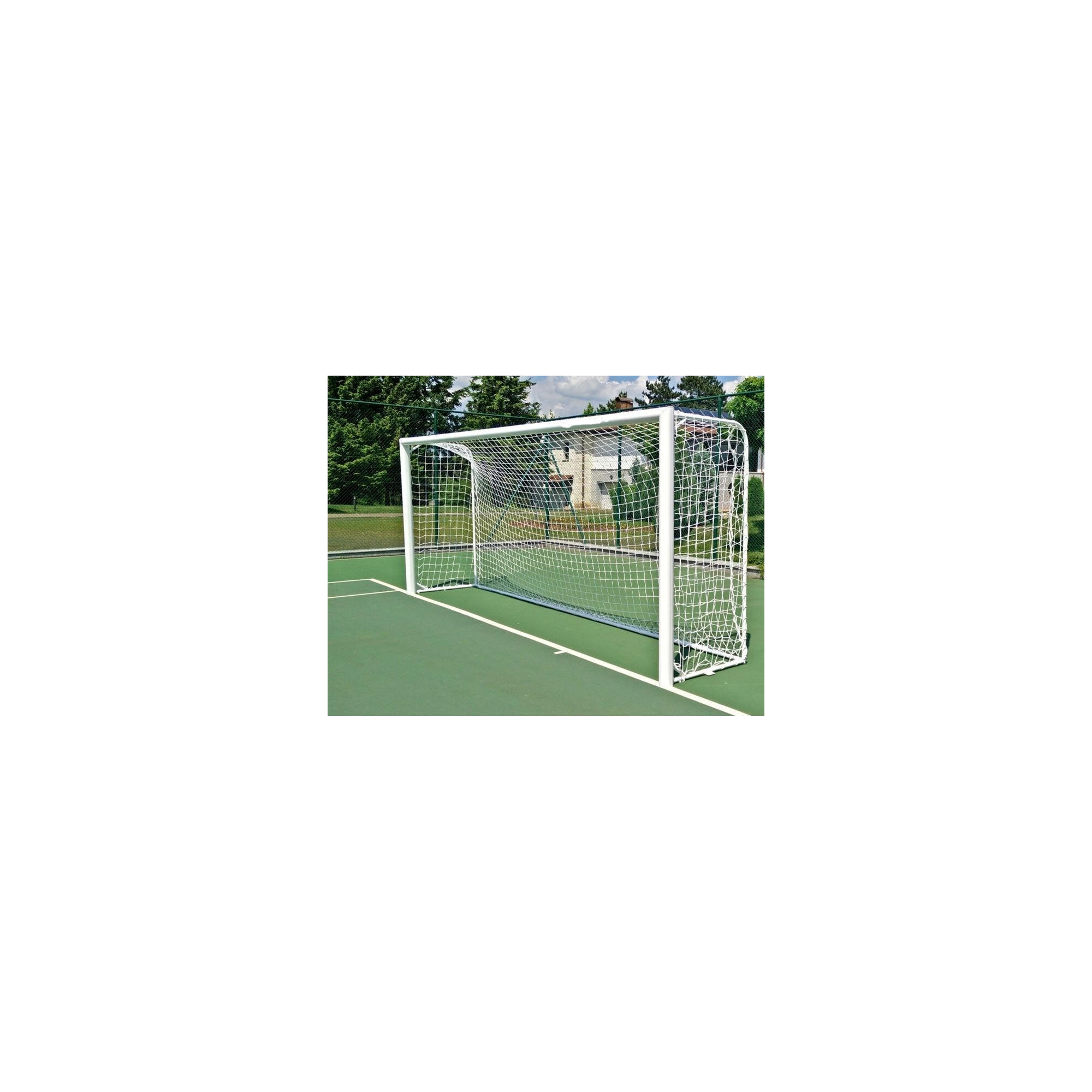 Poarta fotbal 5x2, aluminiu, profil 120x 100 mm, 5x2 m, mobila, spate din otel