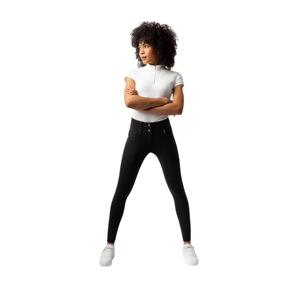 Women's full grip denim riding trousers Horze Carolyn