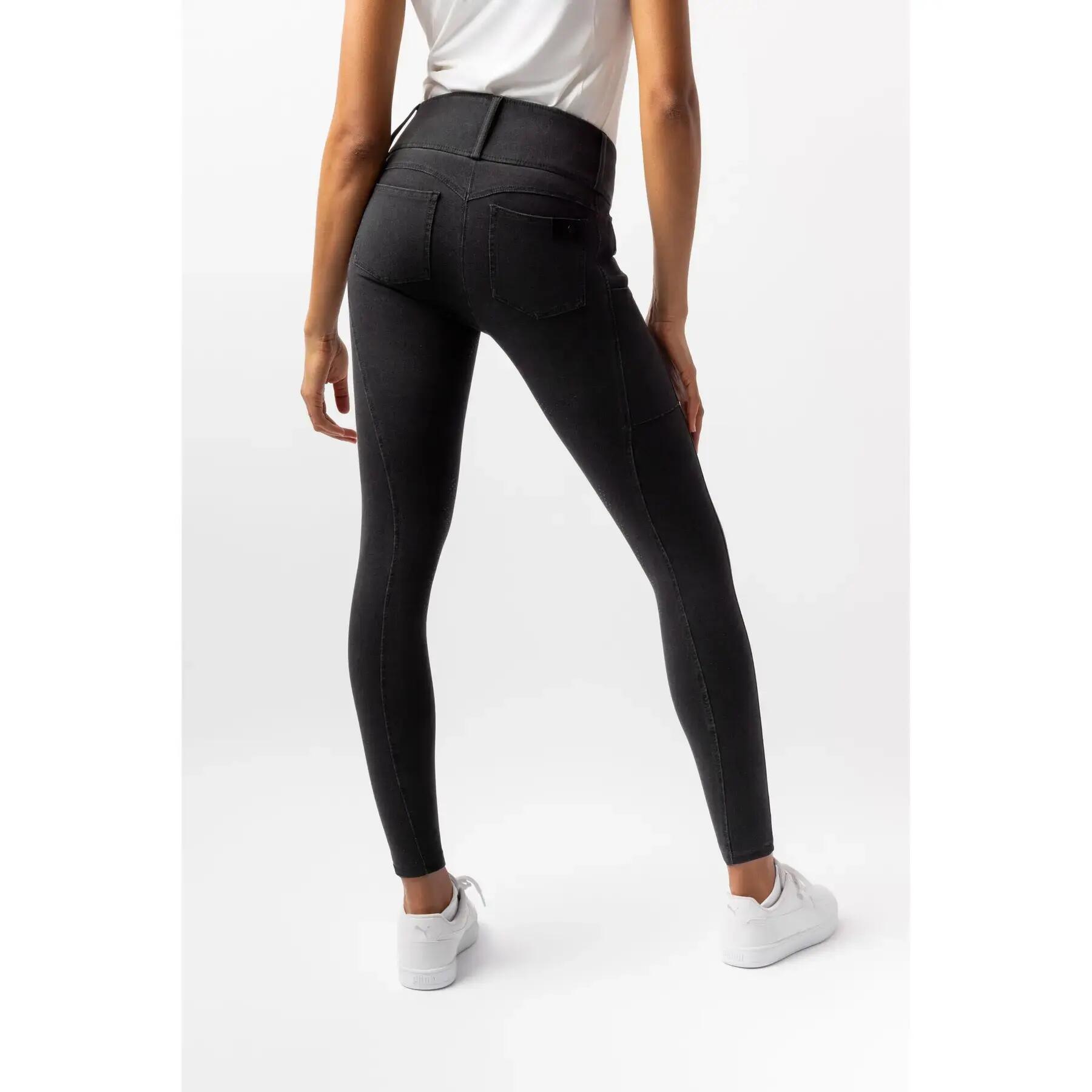 Dames denim rijbroek met full grip Horze Carolyn 4/7