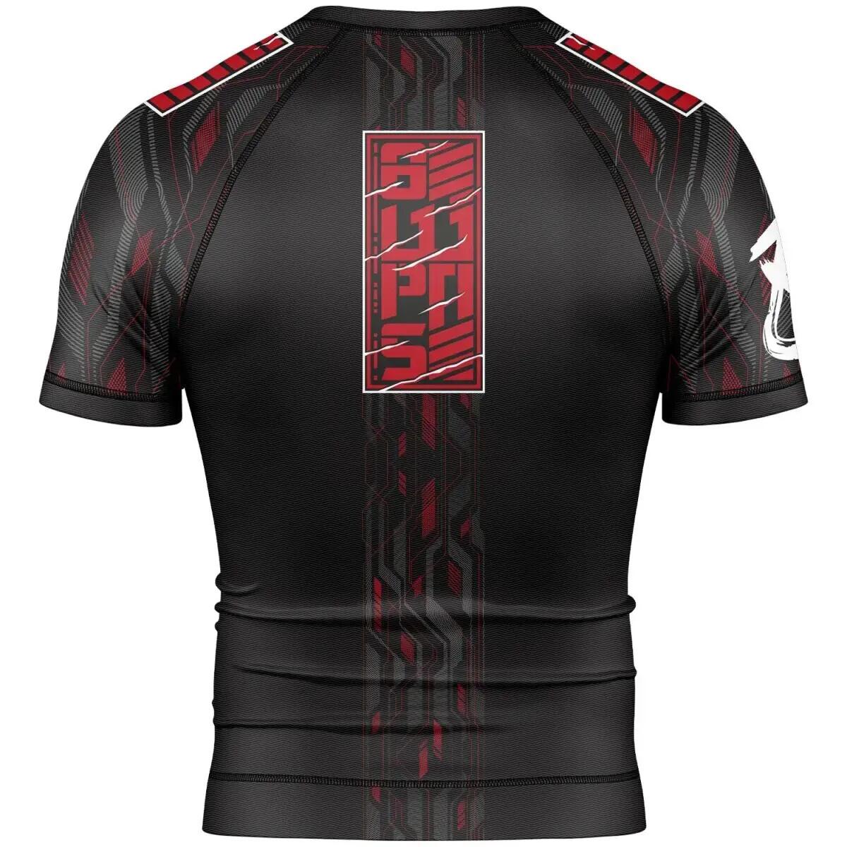 8 WEAPONS Rashguard, S/S, Samurai 2.0, black-red, L 3/3