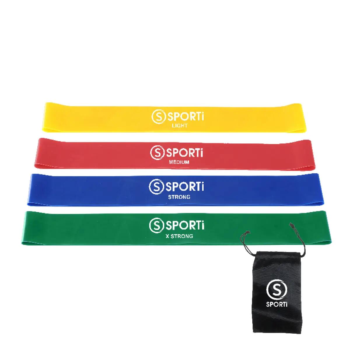 Platte band/set van 4 platte elastieken Sporti 2/3