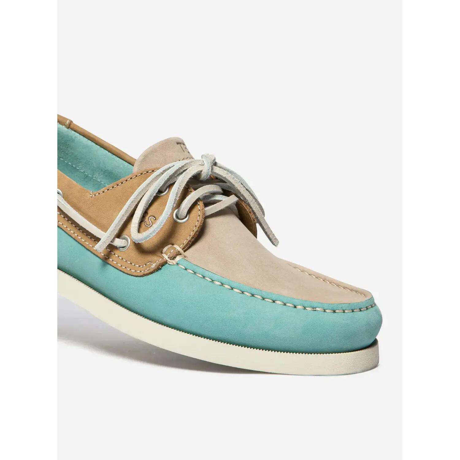 Chaussures bateau - homme - cuir - phenis - vert d'eau 4/5