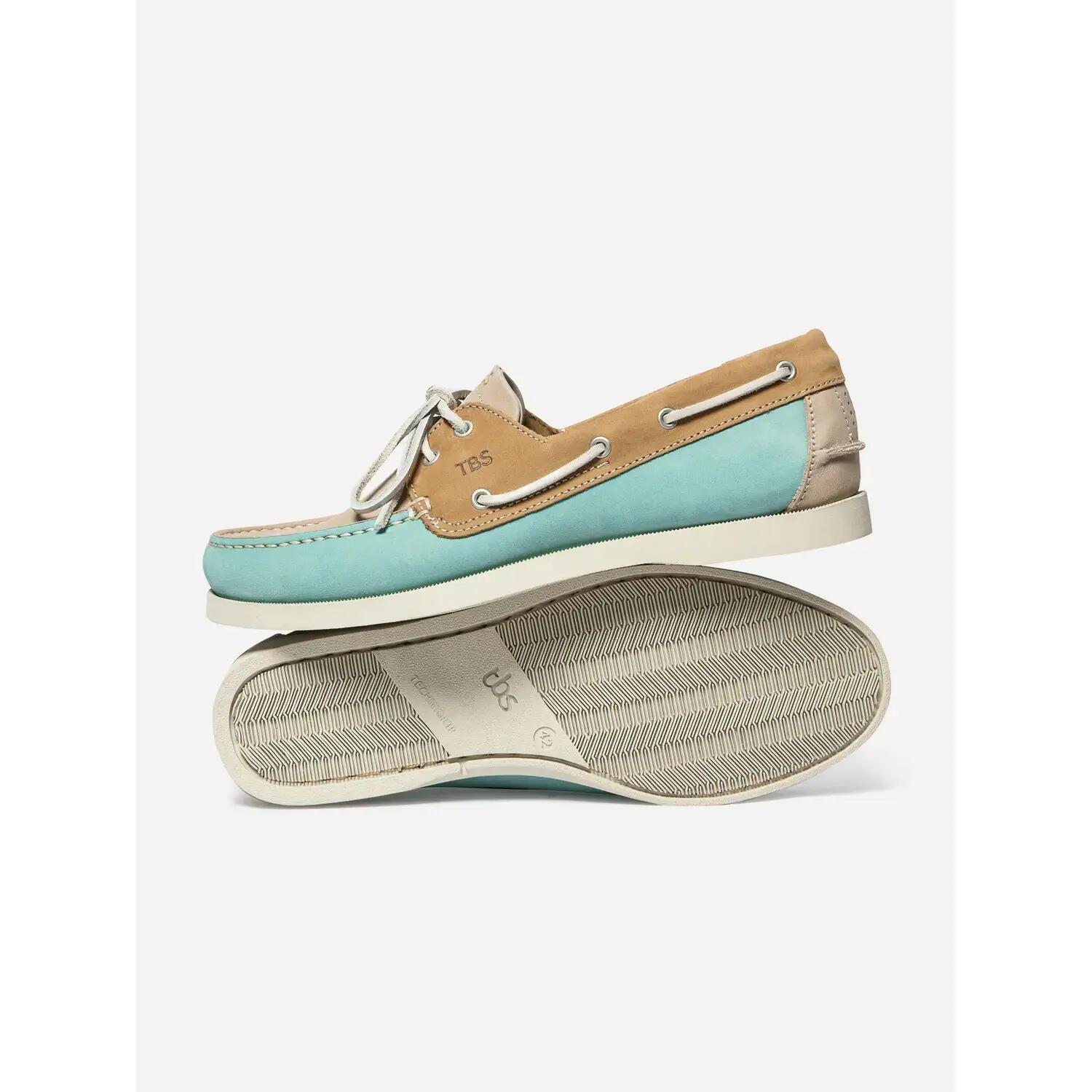 Chaussures bateau - homme - cuir - phenis - vert d'eau 2/5