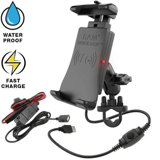 Smartphone-Halterung kabelloses und wasserdichtes Ladegerät ram quick-grip