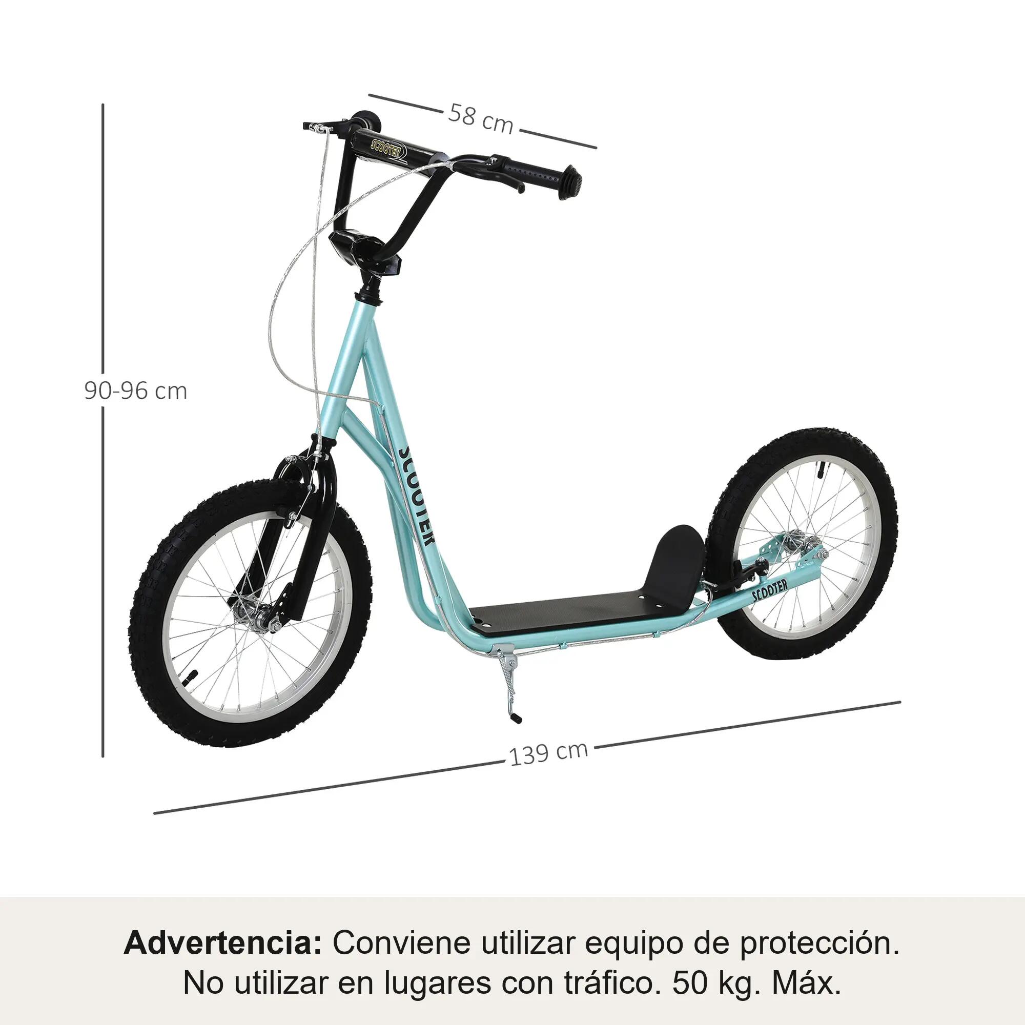 Trotinete 139x58x90-96 cm azul HOMCOM 3/5