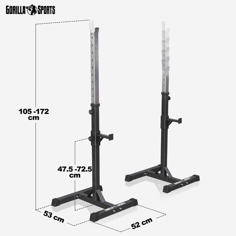 Stand reglabil haltera + set bara Z si discuri plastic, 35kg, Gorilla Sports