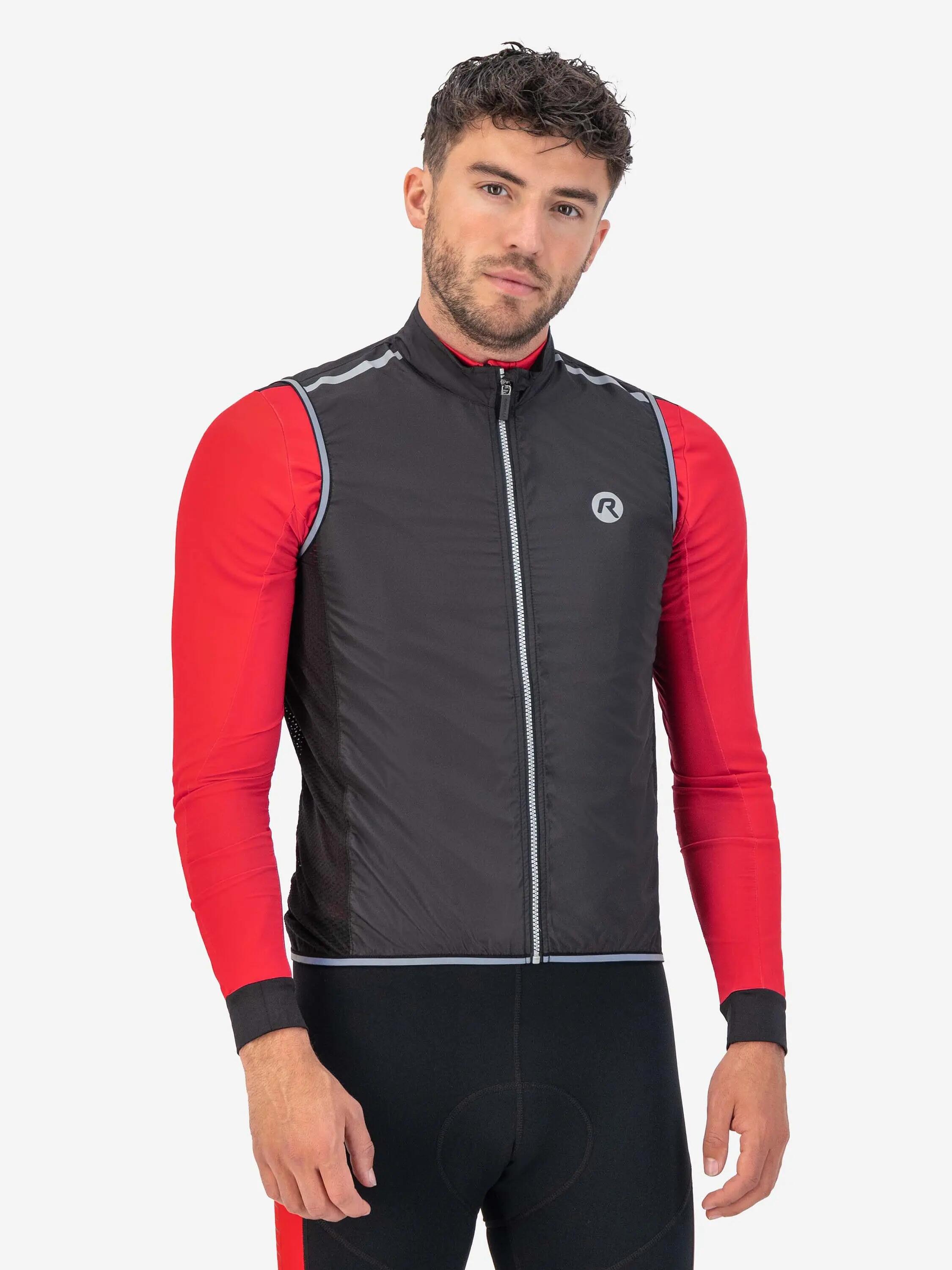 Mouwloos Windjack Winddicht Fietsvest Heren Core Zwart 7/7