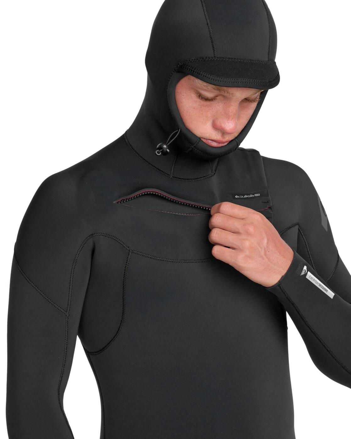 Wetsuit met een borstrits en capuchon 4/3MM EVERYDAY SESSIONS Schwarz Heren 4/4