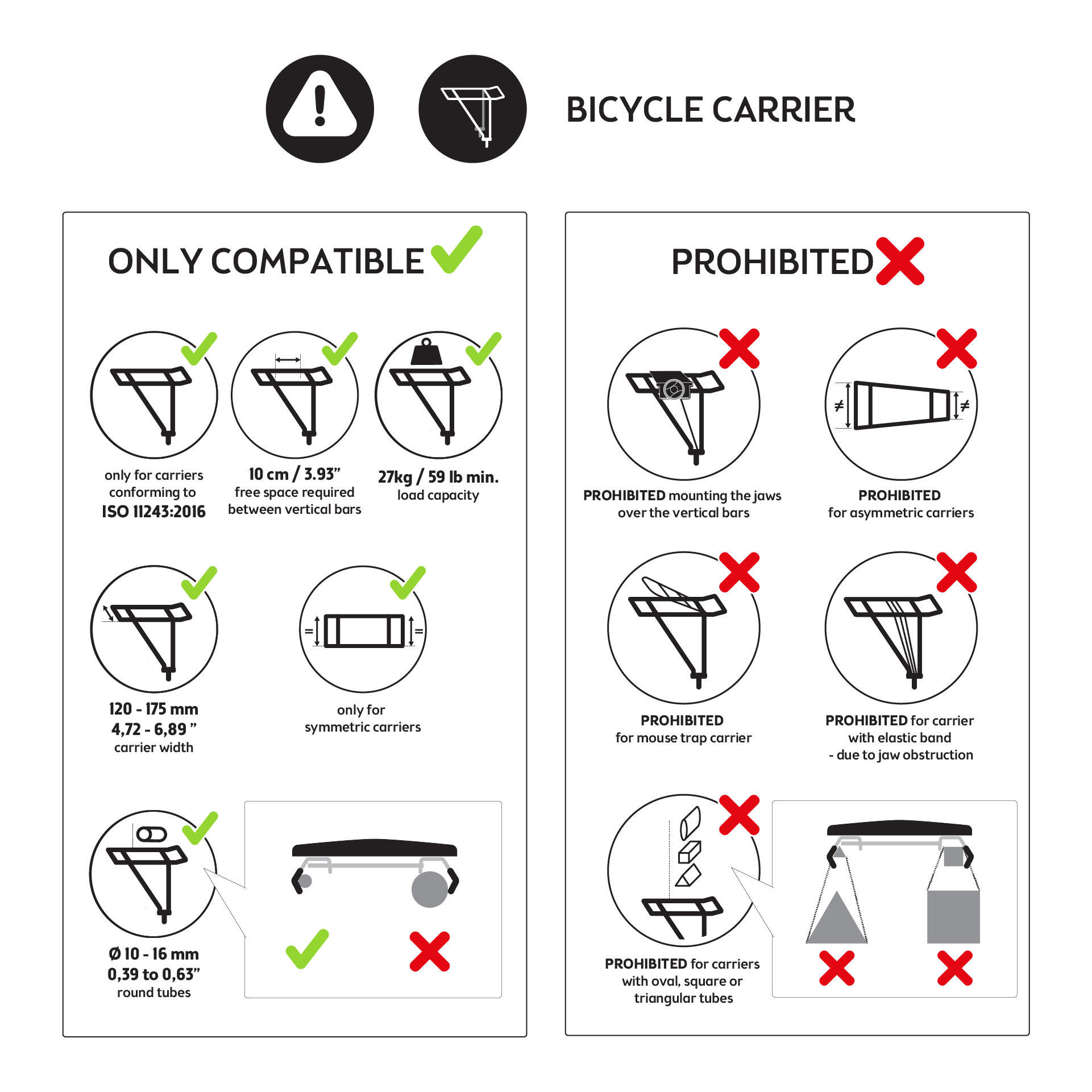Cadeira Bicicleta Traseira Criança Porta-Bagagens ONE Eco 5/8