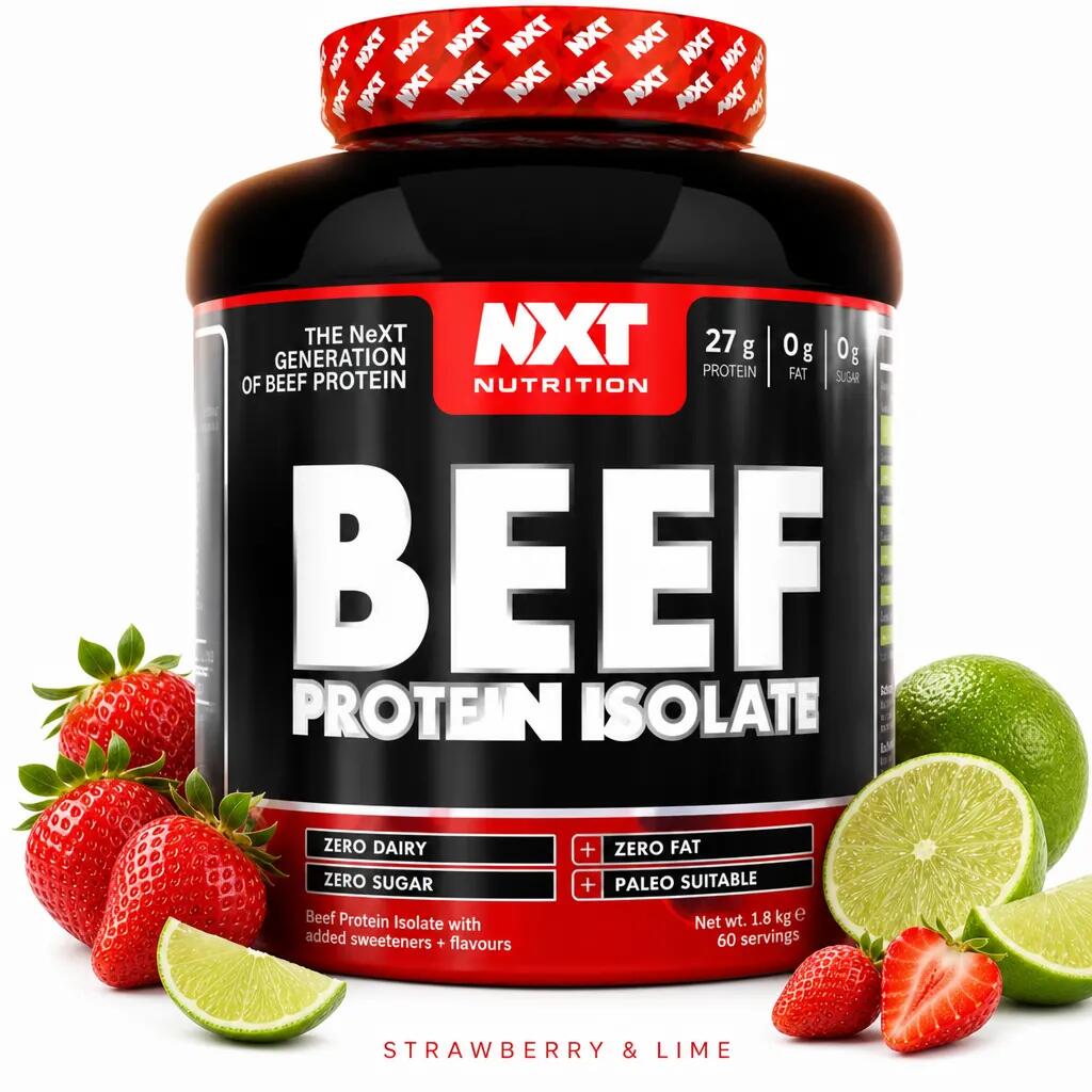 NXT Nutrition Beef Protein Isolate 1800g Strawberry & Lime