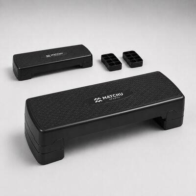 Aerobic step verstelbaar 9/14 cm - antislip - stepbank – zwart
