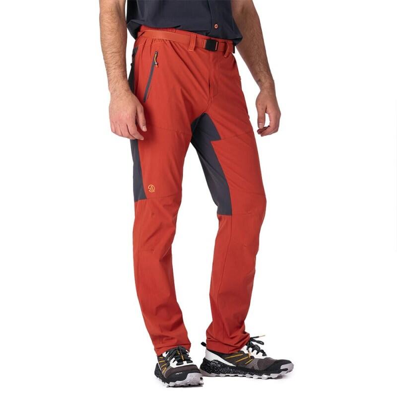 Pantalón - Senderismo - Hombre - Impermeable, Elástico - Naranja/Gris 1/5