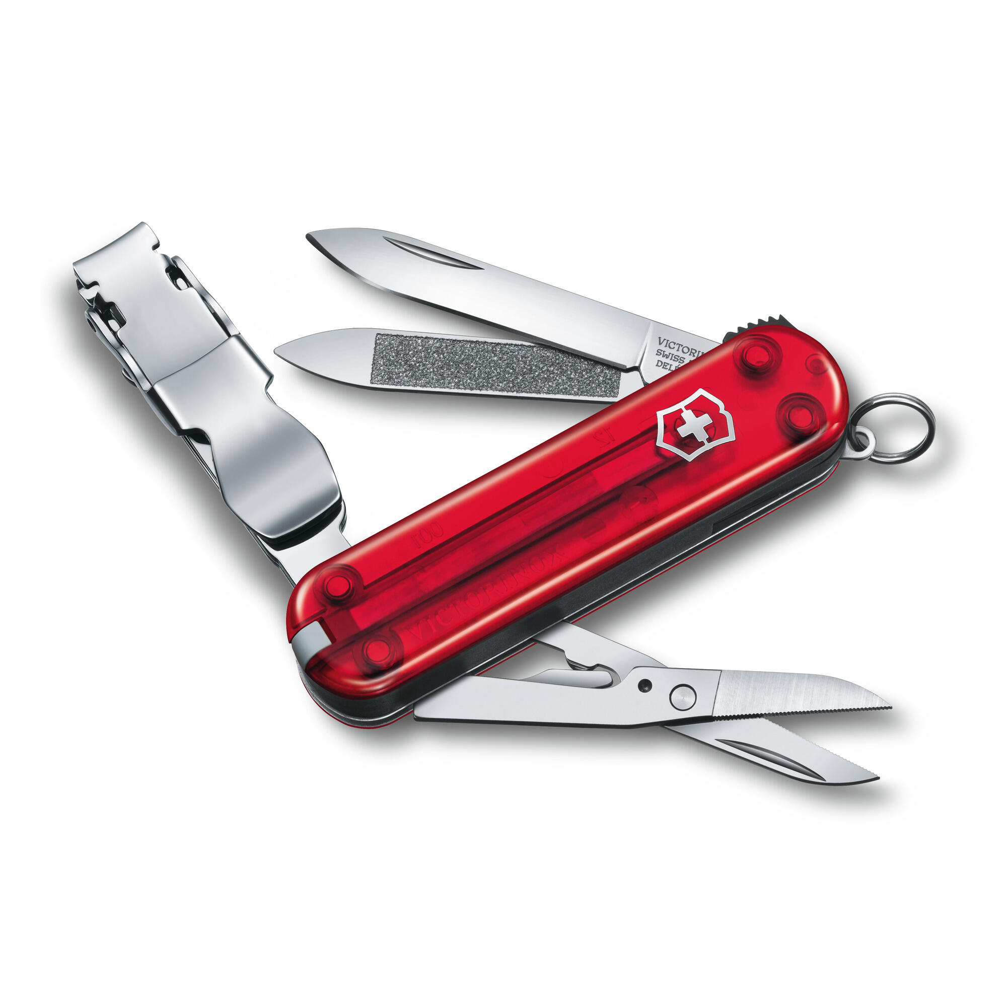 VICTORINOX Kapesní nůž NAIL CLIP 580, 65 mm, červený transparentní