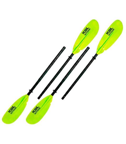 Lot 2 Pagaies Kayak Aluminium Démontable 2 Parties 220cm Vert Canoë