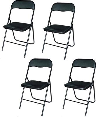 Brasq klapstoel zwart - opvouwbare stoel 43x38x78 cm