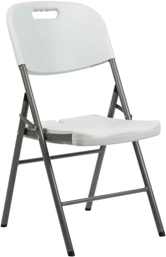 BRASQ Klapstoel Wit - Opvouwbare Stoel - HDPE en Staal - 100 kg 1/5