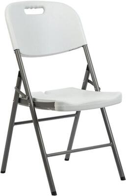 Brasq set van 4 klapstoelen wit - opvouwbare stoelen - pvc - 120 kg